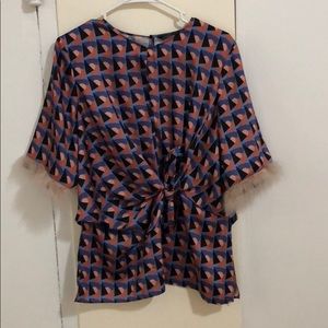 Zara multi colored feminine top with detail